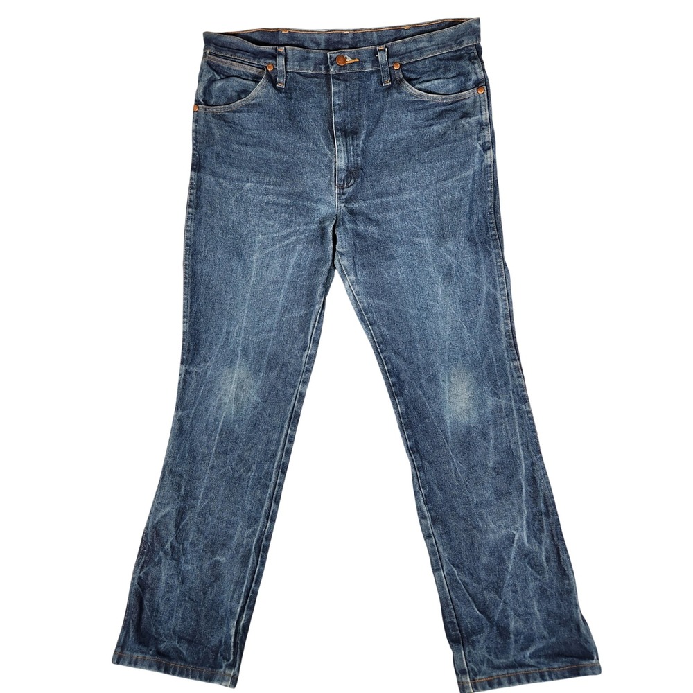 Wrangler Cowboy Cut Jeans Mens 35x30 Blue Excellent Straight Leg 936DEN